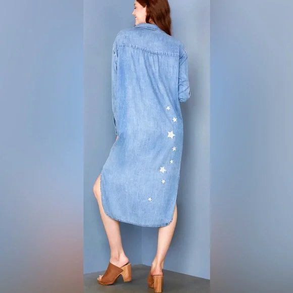 Billy T Denim Embroidered Shirtdress - Picture 2 of 7